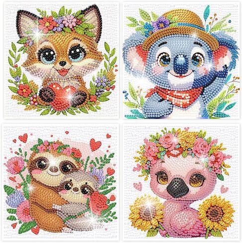 Framed Cartoon Diamond Art Kits for Adults, Adult's Mosaic Diamond Art Painting Kits for Beginners, 5D Diamond Dots for Adults Easy to DIY Full Drill Gem Art Painting Kits for Home Decor 6x6 inch in Saudi Arabia