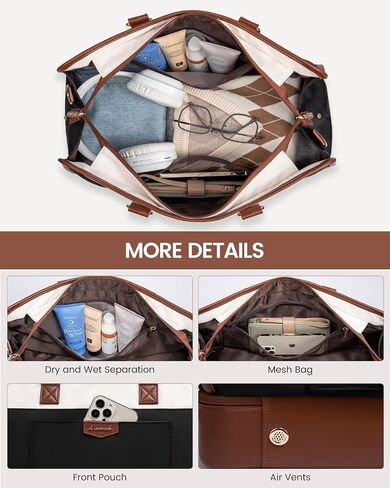 LOVEVOOK Travel Duffel Bag For Women, Large Weekender Bags With Shoe Compartment, Air Approved Overnight Carry-on Bags With Wet Pocket, Gym Tote Bag, Hospital Bag, 2Pcs in Saudi Arabia