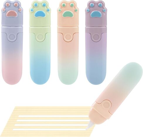 Temiary 4Pcs Cute Whiteout Correction Tapes, Retractable White Out Pen for Instant Correction, Easy to Use, Aesthetic White Out Tape Set for Students School Office Supplies (Retractable) in Saudi Arabia