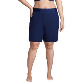 Lands' End Womens Comfort Waist 9in Board Short New Black Plus 20w