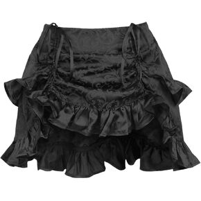 Daisy corsets Women's Black Brocade Ruched Bustle Skirt