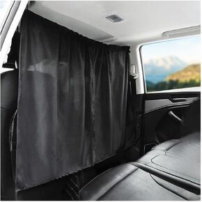 3PCS Car Window Shades, Auto Privacy Divider Curtain with 2 Rear Side Window Shades, Removable Vehicle Light Blocking Sunshades for Heat, UV Rays, Universal Car Accessories