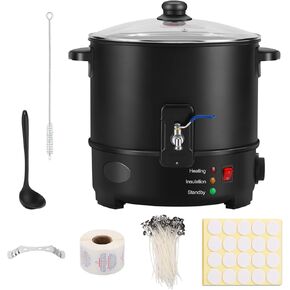 وعاء ذوبان الشمع لصنع الشموع من Panghuhu88، مذيب الشمع سعة 10 لتر مع فوهة صب سريعة وتحكم في درجة الحرارة، مذيب صابون كهربائي غير لاصق لمستلزمات صنع الصابون، مذيب شمع للشموع في المنزل التجاري in Kuwait