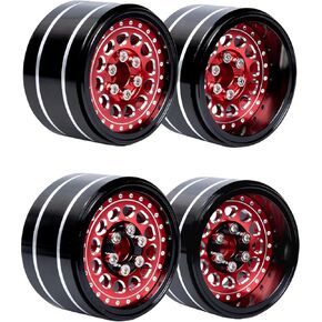 RC Wide 1.57'' (40mm) 2.2 Beadlock Wheels for SCX10 Capra Wraith Ryft / TRX4 AMG 6x6 / Gen8 Everest Gen 7 Pro,Adjustable 4 Offsets Rims,4Pack,Titanium w/Black