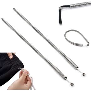 TECHPLUS 2PCS Spring Drawstring Threader Tool – Versatile Elastic Band, Lace, and Cord Insertion Solution for Pants, Sweatpants, Shorts, and Hoodies – Sewing Craft Essential