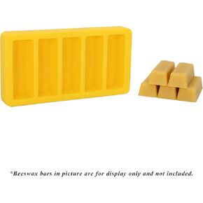 5 Cavity Beewax Bar Mould, Each Bar Weight About 1 Oz, Food Grade Silicone, Easy Release & Sturdy, Also Can Use for Butter, Chocolate, Candy etc.