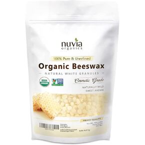 White Beeswax, USDA Certified Organic & Non-GMO Verified, Origin USA; 4 Oz