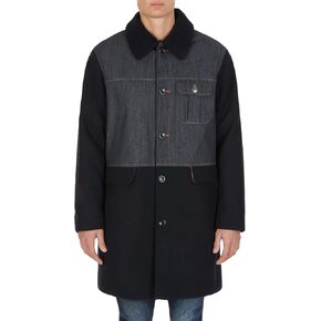 Armani Exchange Men's Long Denim & Wool Mix Trench Coat