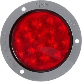 Grote 53272 - Supernova Stop/Tail/Turn Light, 4 In, 10-Diode Pattern, Led, Gray Theft-Resistant Flange, Male Pin