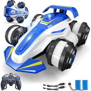 Upgraded Remote Control Car 360° Spins RC Car 2- in-1 Anti-Gravity RC Racer Wheelie Drift Stunt Car with Lights&Music Birthday Gifts Toys for 6 7 8 9 10 11 12 Year Old Boys