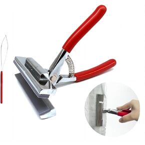 Metal Canvas Pliers and Needle Threader Set, Stainless Steel Canvas Stretching Pliers with Padded Spring Return Handle, 4.7 Inch Wide Art Tool for Stretcher Bars Oil Painting