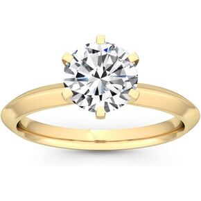 1-5 Carat (ctw) White Gold Round Cut LAB GROWN Diamond Solitaire Engagement Ring (Color E-F Clarity VS2-SI1)