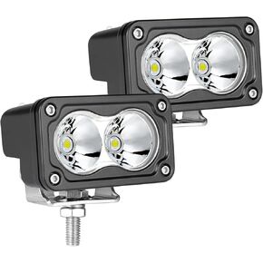 LED Pods Amber, 2Pcs 40W 3 Inch Driving Light Yellow Off Road Light LED Bumper Lights Super Bright LED Work Light Cube Waterproof Combo Fog Light for Truck ATV UTV SUV Motorcycle Boat