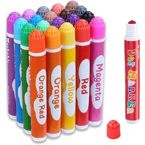 Dot Markers, 20 Colors Washable Dot Paint Markers for Toddlers Kids Preschool, Bingo Daubers Supplies, Painting Art and Crafts Kits Coloring Set, Non Toxic Water-Based