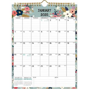 Wall Calendar 2025-2026 – 2 Year Calendar 2025-2026, 8.5 x 11 In, Jan 2025 - Dec 2026, 2025 Calendar 24 Months, Small Monthly Calendar 2025 Vertical, Ruled Blocks, Thick Paper, Holidays, To-do ＆ Notes