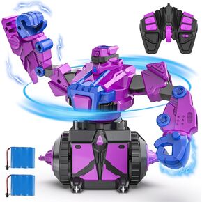 Remote Control Robots Toys Gifts for Boys 5-7 6 9 8 13 Age 360-Degree Rotating Robot Battling STEM Toys Dueling Robots Birthday Gift Ideas Present Kids (Black)