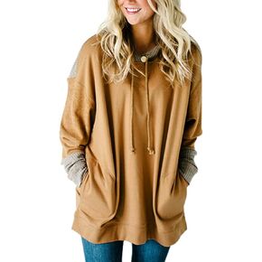 SEBOWEL Womens Tops Tunics Casual Shirts Long Sleeve Hoodie Pullover Blouses Loose Tees Clothing Sweatshirts