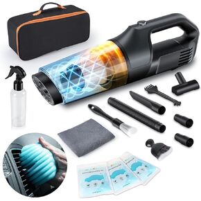 Car Detailing Kit Interior Cleaner Vacuum, Car Interior Cleaning Kit with Car Vacuum Cleaner High Power, 2 Detailing Brush Set, Spray Bottle, 3 Cleaning Gel, Towel, for Auto, Truck, SUV, RV