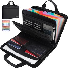 NAFY Fireproof Expanding File Folder, Handbag Multi Size Pockets Accordion File Folder Organizer Portable 13 Pockets Document Organizer for Office Home Receipts Bills Cards Vital Documents Storage