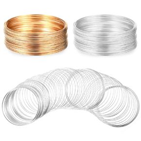 200 Loop Wire Bracelet Memory Wire Bracelet Wire for Beads Jewelry Wire Silver Jewelry Memory Beading Wire Memory Steel Wire Wire for Bracelets Making Bracelet Wire for DIY Crafts Making