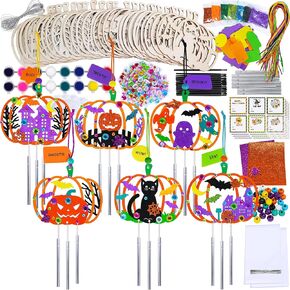Winlyn 24 مجموعة من الحرف اليدوية للهالوين، حرف اليقطين، DIY غير مكتملة، قرع خشبي قابل للطلاء، زينة يدوية، مجموعات حرفية للأطفال، أنشطة الفصول الدراسية، مشروع فني لتزيين حفلات الهالوين