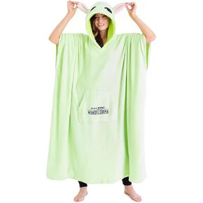 The Mandalorian Wearable Blanket, Comfy & Warm Star Wars Gifts for Women & Men, Soft Baby Yoda Blanket Hoodie with 3D Hood, Long Sleeves & Pocket, Green