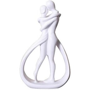 Nordic Couple Resin Sculpture Romantic Golden Love Statue for Home Decor Perfect for Couples 5.2 Inches