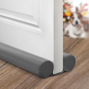 Holikme Door Draft Stopper for Bottom of Door Sweep, Blocks Gap with Thick 2 inch Sponge Adjustable Door Draft Seal 36-1/2 inch Width, Grey