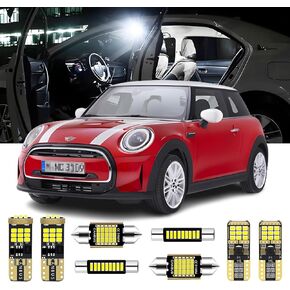14 Pieces LED Interior Lights Kit Replacement for MINI R56 F56 F55 Hatch Hardtop Cabrio F57 Countryman R60 F60 Paceman R61 Clubman R55 F54 White Interior LED Bulbs + License Plate Lights, Install Tool