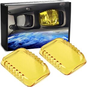 iJDMTOY 2pc 2500K Selective Yellow Colored LED Pod Fog Light Shield Cover Lenses, Compatible With Ford 2021-up F-150 Raptor, 2022-up Bronco Raptor