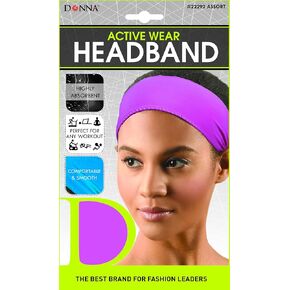 DONNA Active WEAR, Yoga Hairbands for Travel Fitness Athletic Elastic Moisture, Headband Highly Absorbent Perfect for Any Workout, Women's Workout Headbands Non Slip Sport, 1pc