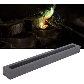 Graphite Ingot , Graphite Ingot Slim Bar Slot Crucible for Gold Silver Copper Aluminum Melting Casting, Molding and Casting Materials