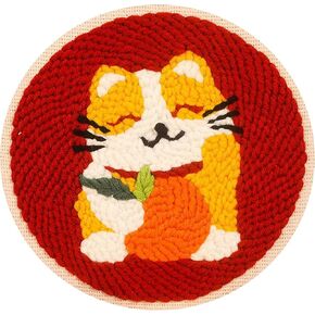 Howie's Punch Needle Kit for Beginner, Cartoon Rug Hooking Embroidery Kits with Pattern, Yarns, Tools and Instructions, Creative Craft Home Decor(Pink Bird, 8" diameters)
