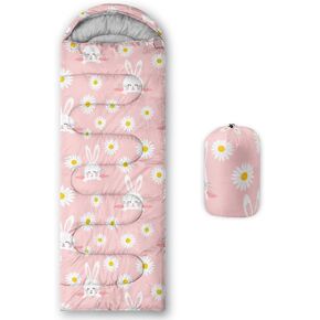 AILONEN Blue Dolphin Pattern Camping Sleeping Bags,Lightweight,Waterproof,3 Season Warm & Cool Weather,Kawaii Animal Sleeping Bags for Kids Girls Boys Adults,Traveling,Outdoors