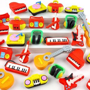 30 pcs Musical Erasers for Kids Classroom Prizes，Puzzle Eraser 3D Take Apart Musical Instrument Pencil Erasers for Kids Classroom Prizes, Class Treasure Box,Game Rewards,Party Favors in Saudi Arabia