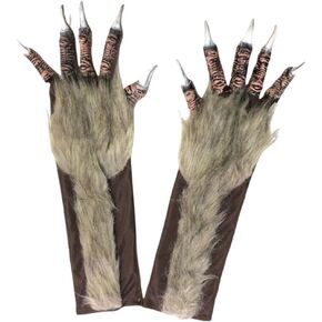 Werewolf Bear Hand Costume Gloves Hairy Hands Animal Furry Claw Paw Gloves Monster Werewolf Gloves Halloween Adult