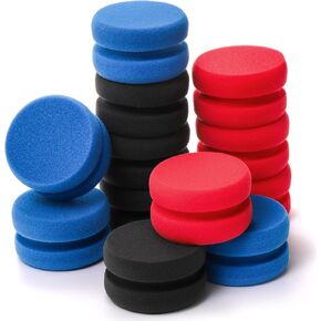 TOPZEA 12 Pack Paint Sponge Applicator, 3 Inch Round Chalk Style Detail Painting Sponges Foam Double-Side Handheld Artist Watercolor Sponge for Art Craft, Furniture, Pottery Clay, Car Waxing, Cleaning
