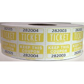Easy Read Large Number Double Raffle Ticket Roll 2000 (Easy Read Green)