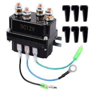 12V 250A Winch Solenoid Relay Contactor with 6 Protecting Caps Winch Relay Thumb Truck for ATV UTV Boat 4x4 Vehicles 5000-7000lbs Winch Replacement 63070 62135 74900 2875714 70715