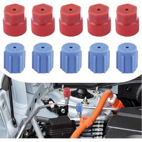 10PCS/Set Car AC Low Pressure Port Cap and High Side for Air Conditioner,Low Pressure AC Caps for Cars R134A AC System,Car Accessories AC Valve Caps for Most Cars Models