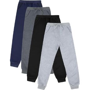 Taiyin 4 Pack Women's Fleece Jogger Sweatpants with Pockets Drawstring Sweat Pants Soft for Running Yoga Workout Lounge