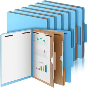 36 Pcs Pressboard Classification Folders with 2 Pocket Dividers,2 in Expansions Heavy Duty 2 Prong Fastener Employee File Folder for Standard Medical File,Document,Office Report (Red)