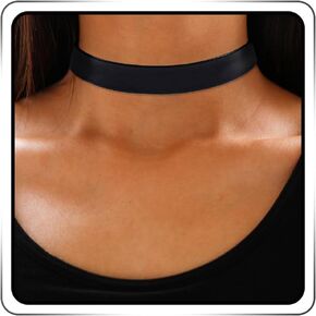 JAKAWIN Black Choker Necklace Punk Leather Chokers Halloween Costume Cowgirl Necklace for Women