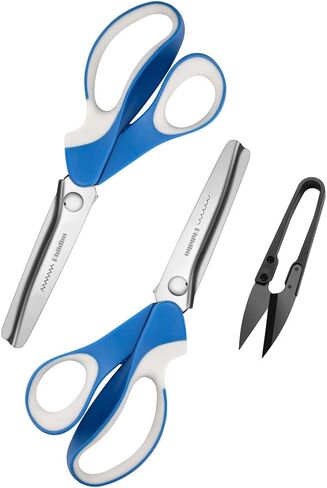 Pinking Shears Set (Pack of 2 PCS, Serrated & Scalloped edges) By Phildim - Zig-zag Scissor for Fabric Leather & PPDer - Pinking Dressmaking Sewing Scissors PD-002-F in Saudi Arabia