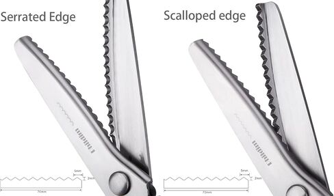 Pinking Shears Set (Pack of 2 PCS, Serrated & Scalloped edges) By Phildim - Zig-zag Scissor for Fabric Leather & PPDer - Pinking Dressmaking Sewing Scissors PD-002-F in Saudi Arabia