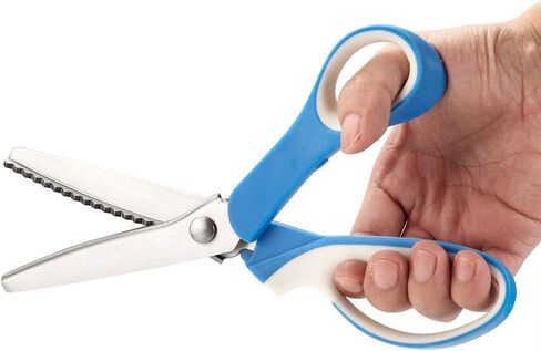 Pinking Shears Set (Pack of 2 PCS, Serrated & Scalloped edges) By Phildim - Zig-zag Scissor for Fabric Leather & PPDer - Pinking Dressmaking Sewing Scissors PD-002-F in Saudi Arabia
