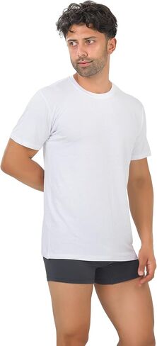 Men's T-Shirts Rayon Made from Bamboo - Modern Fit, Moisture Wicking Undershirt - Crewneck/V-Neck Tees, 3-Pack in Kuwait