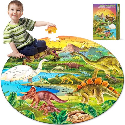 ELX 71 Piece Seaworld Jigsaw Puzzle for Kids 3+, Large Round Ocean Animal Floor Puzzle for Toddler Preschool Learning (Φ23 in) in Saudi Arabia