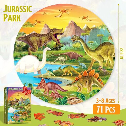 ELX 71 Piece Seaworld Jigsaw Puzzle for Kids 3+, Large Round Ocean Animal Floor Puzzle for Toddler Preschool Learning (Φ23 in) in Saudi Arabia