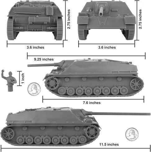 BMC WW2 German Jagdpanzer IV Tank Destroyer - Tan 1:32 Plastic Army Men Vehicle in Kuwait
